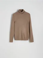 Swetry męskie - Reserved - Golf z wiskozą - brązowy - miniaturka - grafika 1