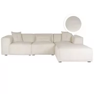 Narożniki - Narożnik sztruksowy lewostronny złamana biel DOLVA - miniaturka - grafika 1