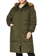 Kurtki damskie - Urban Classics Damska kurtka oversize ze sztucznego futra, wielokolorowy (Darkolive/Beige 01481), 3XL duże rozmiary - miniaturka - grafika 1