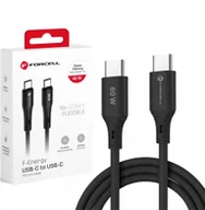 Kable komputerowe i do monitorów - Kabel USB C do USB C Forcell F-Energy QC4.0 PD 3A 60W Silicone 1 m C344 czarny - miniaturka - grafika 1