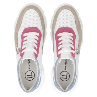 Skórzane sneakersy damskie Filippo DP6108/24 WH FH biały - Półbuty damskie - miniaturka - grafika 3