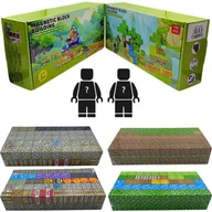 Klocki - Klocki Magnetyczne Minecraft 200 Klocków + 2 Figurki - miniaturka - grafika 1