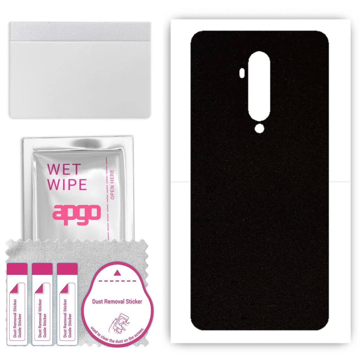 Folia naklejka skórka strukturalna na TYŁ Zamsz do OnePlus 7T Pro - Zamsz Czarny - apgo SKINS
