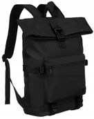 Plecaki - Duży plecak miejski z wodoodpornego materiału w czarnym kolorze - Peterson - miniaturka - grafika 1