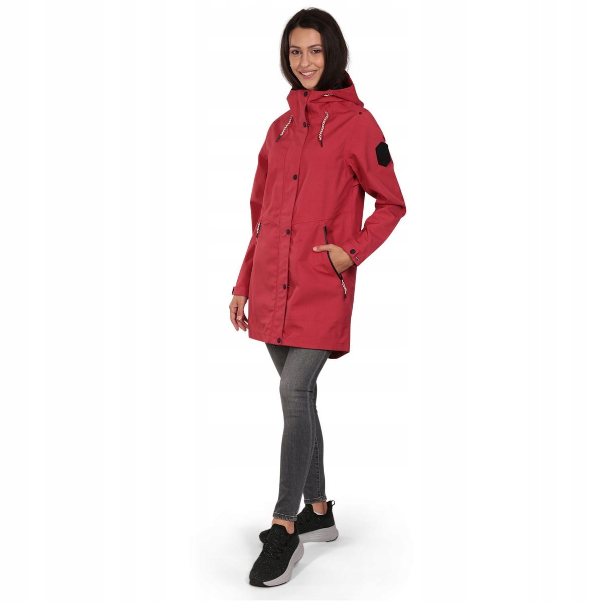 ALPINE PRO Płaszcz damski wodoodporny PTX 10000 Perfeta k.czerwony r.M