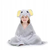 Okrycia kąpielowe dla dzieci - RĘCZNIK KĄPIELOWY OKRYCIE Z KAPTUREM PLAŻOWE SZLAFROK DLA DZIECI SŁONIK - miniaturka - grafika 1