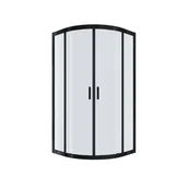 Kabiny prysznicowe - Kabina prysznicowa NAMELESS Durasan 90x90 czarny mat półokrągła niska 1szt. - miniaturka - grafika 1