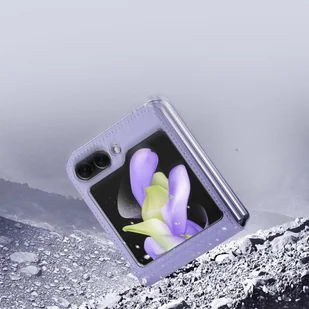 Skórzane etui Samsung Galaxy Z Flip5 5G z klapką portfel pokrowiec na tył Dux Ducis Bril - fioletowe - Portfele - miniaturka - grafika 10