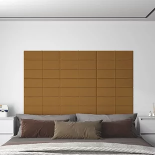 Panele Ścienne, 12 Szt., Brązowy, 60X15 Cm, Aksamit, 1,08 M² - Dekoracje domu - miniaturka - grafika 1