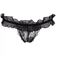 Majtki damskie - Beauty Night Stringi Czarna Koronka Sexy Rozmiar S/M - miniaturka - grafika 1