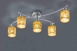 Trio Lampa sufitowa Garda nikiel mat/złoty 5x25W 605400579 605400579 - Lampy sufitowe - miniaturka - grafika 1