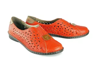 RIEKER 48451-33 red, półbuty, mokasyny damskie - Rieker - Półbuty damskie - miniaturka - grafika 1