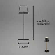 Lampy stojące - Briloner Lampa stołowa LED Kiki z akumulatorem 3000K czarny/złoty - miniaturka - grafika 1