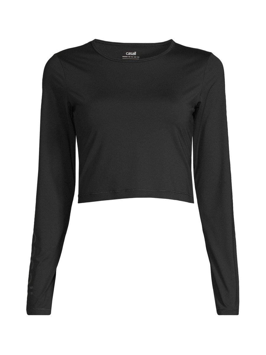 Koszulka damska treningowa Casall Graphic Crop Long Sleeve czarny S