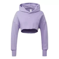 Bluzy damskie - Bluza Sportowa Krótka Damska Fioletowa Reebok Cardi Crop L - miniaturka - grafika 1