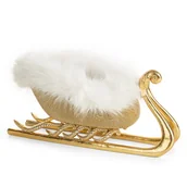 Ozdoby bożonarodzeniowe - Świąteczna figurka, sanie 197 31X16X15 złote - miniaturka - grafika 1