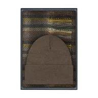 Apaszki i szaliki męskie - Zestaw prezentowy dla mężczyzny w kolorze zielono-brązowym: komplet czapka + szalik zapakowane w pudełko EM 3 - EM Men's Accessories - miniaturka - grafika 1