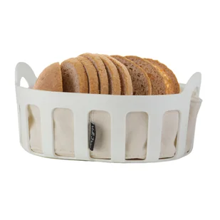 Vialli Design Koszyk na pieczywo z wkładem bawełnianym Livio biały 29866 - Inne naczynia kuchenne - miniaturka - grafika 1