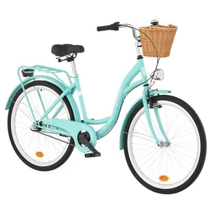 Dawstar Rower miejski Citybike S3B 26 cali damski Lazurowy + Koszyk wiklinowy na rower VÖGEL VKS-502 Stylowy - Rowery - miniaturka - grafika 1