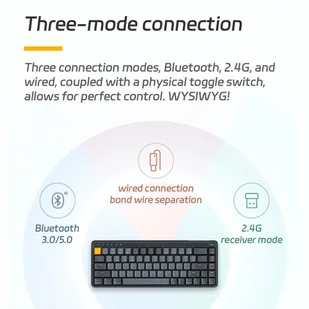 MIIIW POP Series Z680cc Mechanical Keyboard 68 Keys Three-mode - Gateron Brown Switch - Klawiatury - miniaturka - grafika 7
