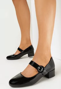 Czarne Czółenka na Słupku z Paskiem Khariah - Czółenka - miniaturka - grafika 1