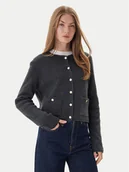 Swetry damskie - Tommy Hilfiger Kardigan WW0WW46441 Szary Regular Fit - miniaturka - grafika 1