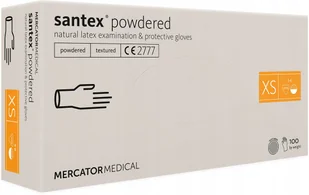 Mercator Medical, Rękawice Lateksowe Santex Powdered Xs Txt, 100 Sztukuk - Rękawiczki jednorazowe - miniaturka - grafika 1