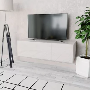 vidaXL Szafka pod TV, 120x40x34 cm, płyta wiórowa, biała vidaXL - Szafki RTV - miniaturka - grafika 1