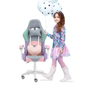 Fotele gamingowe - Fotel Gamingowy Dla Dzieci Hell'S Chair Rainbow Kids Gray - miniaturka - grafika 1