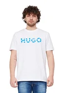 Koszulki męskie - HUGO Męski T-shirt Dulivio_U232, White100, L, White100, L - miniaturka - grafika 1