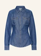 Bluzki damskie - Guess Bluzka Jeansowa Lis blau - miniaturka - grafika 1