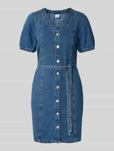 Sukienka jeansowa o kroju regular fit z mieszanki bawełny i wiskozy model ‘JANET’ - Sukienki - miniaturka - grafika 1