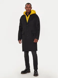 Richmond X Płaszcz wełniany Gliano UMA24089CP Czarny Regular Fit - Płaszcze męskie - miniaturka - grafika 1