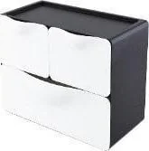 Przyborniki na biurko - Przybornik nabiurkowy 3 - komorowy czarny - miniaturka - grafika 1