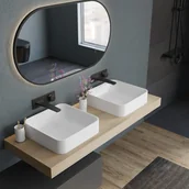 Umywalki - Bernstein Umywalka nablatowa NT8564 odlew mineralny - 40x40 cm - biały mat - miniaturka - grafika 1