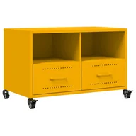 Szafki RTV - vidaXL Szafka pod telewizor musztardowy żółty 68x39x43,5 cm stalowa - miniaturka - grafika 1