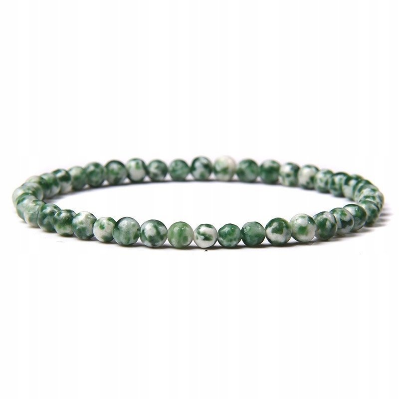 Bransoletka Kamień Naturalny Chryzopraz Zielony 4 mm Koraliki Elastyczna