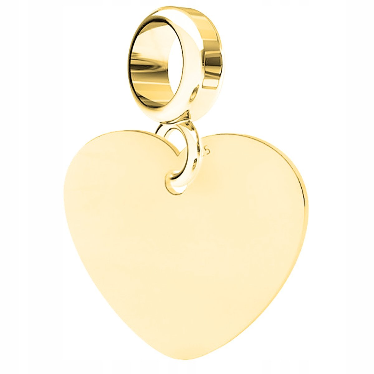 Charms Złoty Blaszka z Sercem Serduszkiem Serce Serduszko Love SREBRO 925