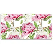 Podkładki na biurko - Mata z nadrukiem na biurko Różowe piwonie 120x60 cm, Dywanomat - miniaturka - grafika 1