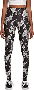 Legginsy - Urban Classics Damskie legginsy Soft Aop Yoga Pants, czarny kwiat, 3XL - grafika 1