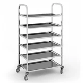 Wózki na żywność - B2B Partner Wózek półkowy ze stali nierdzewnej, 845x525x1550 mm, 5 półek 434064 - miniaturka - grafika 1