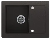 Zlewozmywaki - Brenor Zlewozmywak Granitowy ALKOR CC czarny metalik - miniaturka - grafika 1