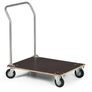 B2B Partner Wózek platformowy z wodoodpornej sklejki, 800x600 mm, nośność 100 kg 2024 - Wózki magazynowe - miniaturka - grafika 1