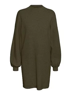 VERO MODA Damska minisukienka dzianinowa, Rifle Green, L - Sukienki - miniaturka - grafika 1
