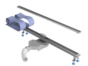 Odpływ Liniowy Z Rusztem Pełnym Profil Design Water-Tech Slim Stalowy 60Cm - Odpływy liniowe - miniaturka - grafika 1