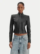 Kurtki damskie - Patrizia Pepe Kurtka skórzana CO0001/L1HZ-K103 Czarny Regular Fit - miniaturka - grafika 1