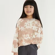 Bluzki dla dziewczynek - Reserved - Bluza z efektem tie dye - Beżowy - miniaturka - grafika 1
