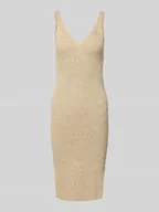 Sukienki - Sukienka dopasowana z dzianiny z prążkowaniem model ‘LINA’ - miniaturka - grafika 1