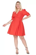 Sukienki - TRENDYOL Mini standardowa luźna sukienka plus size, czerwony - miniaturka - grafika 1
