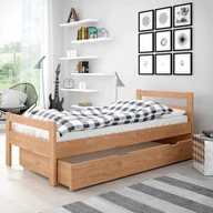 Łóżka - Łóżko Slim 80x200 bez szuflady drewniane, młodzieżowe, z szufladą - miniaturka - grafika 1